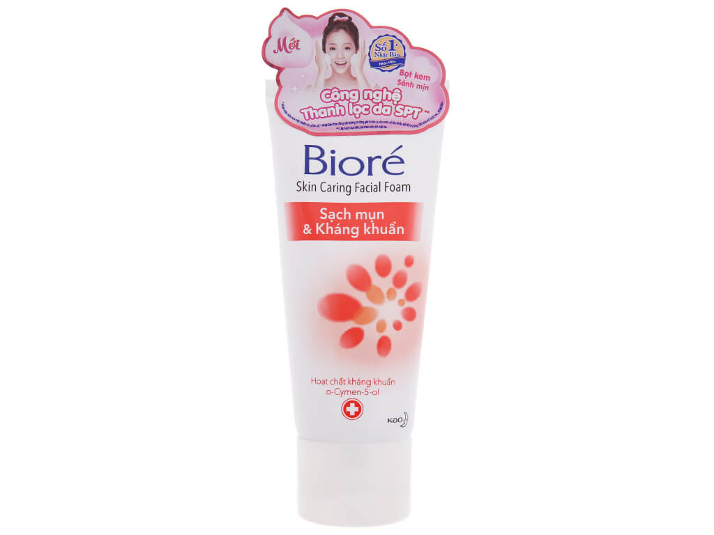 Sữa Rửa Mặt Biore Sạch Mụn Và Kháng Khuẩn Skin Caring Facial Foam 100g
