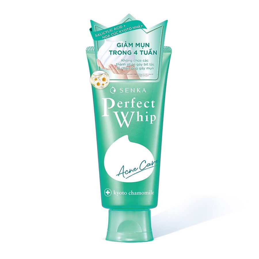 Sữa Rửa Mặt Senka Ngăn Ngừa Mụn, Chống Viêm Và Loại Bỏ Tế Bào Chết Cho Da Mụn Perfect Whip Acne Care 100g