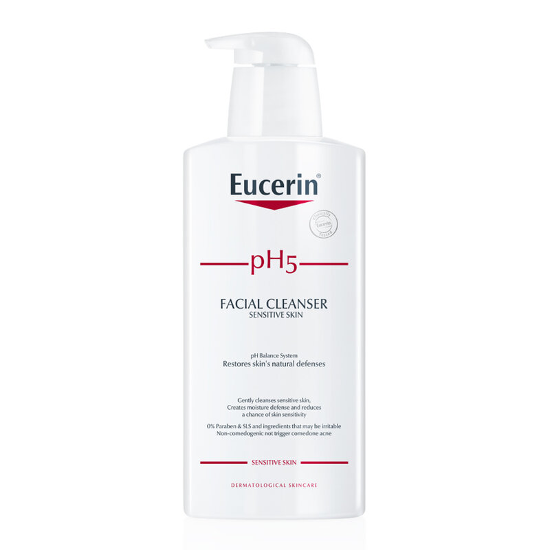 Sữa Rửa Mặt Eucerin Không Cồn, Không Xà Phòng Sạch Sâu Cho Làn Da Nhạy Cảm Facial Cleanser PH5 Sensitive Skin 400ml
