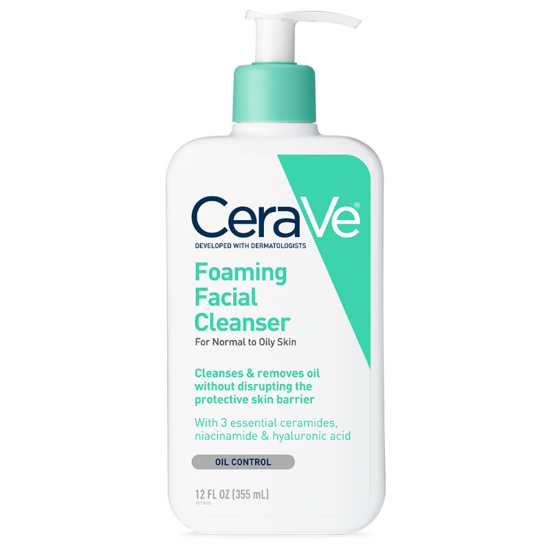 Sữa Rửa Mặt Cerave Làm Sạch Sâu Và Loại Bỏ Dầu Cho Da Dầu Mụn Nhạy Cảm Foaming Facial Cleanser 355ml
