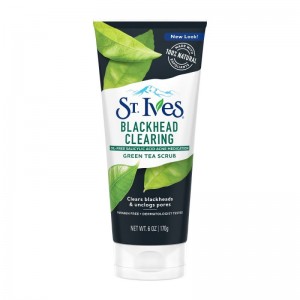 Sữa Rửa Mặt Tẩy Da Chết St.Ives Trà Xanh Blackhead Clearing Scrub Green Tea Giảm Mụn Đầu Đen 170g